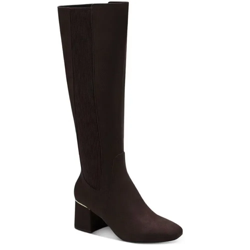 Alfani Womens Rae Microsuede Tall Knee-High Boots